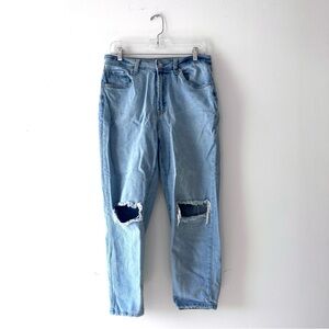 Wild Fable Light Wash High Rise Distressed Straight Leg Jeans